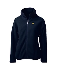 Cutter & Buck Women's Navy Michigan Wolverines Cascade Eco Sherpa Full-Zip Fleece Jacket