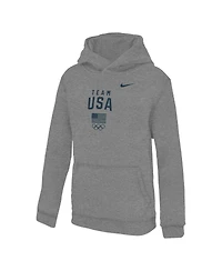 Nike Big Boys and Girls Gray Team Usa Primary Club Fleece Hoodie
