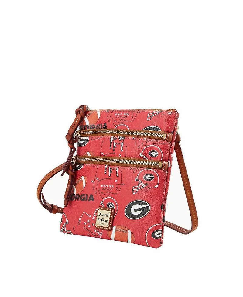 Dooney & Bourke Georgia Bulldogs Football Halftime Triple Zip Crossbody Bag
