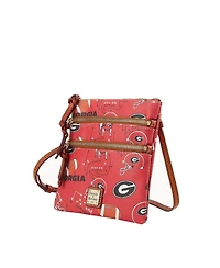 Dooney & Bourke Georgia Bulldogs Football Halftime Triple Zip Crossbody Bag