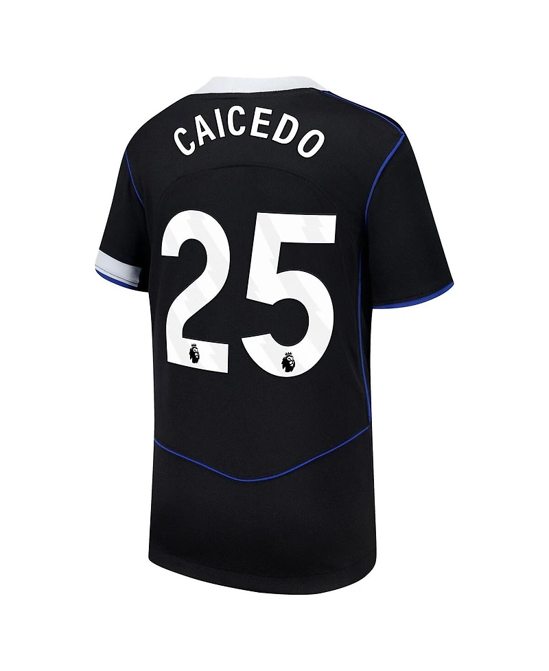 Nike Big Boys and Girls Moises Caicedo Black Chelsea 2025/26 Third Replica Player Jersey