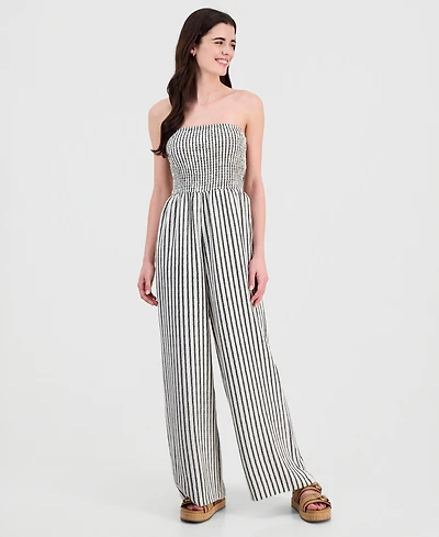 Sincerely Jules Juniors' Smocked Strapless Jumpsuit