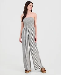 Sincerely Jules Juniors' Smocked Strapless Jumpsuit