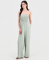 Sincerely Jules Juniors' Smocked Strapless Jumpsuit