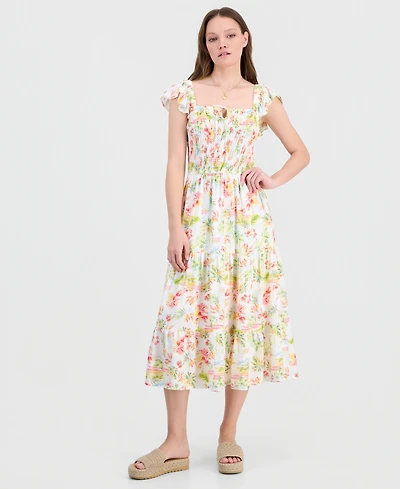 Self Esteem Juniors' Sleeveless Floral Midi Dress