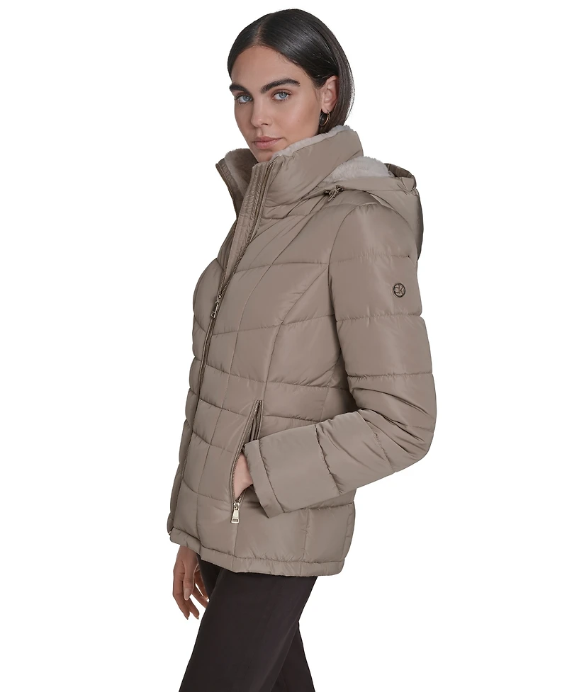 Calvin Klein Women's Stand Collar Lined Puffer Jacket