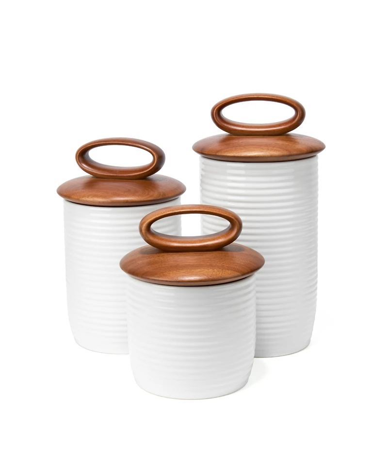 Nambe Breaking Bread Cannisters, Set of 3