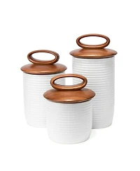 Nambe Breaking Bread Cannisters, Set of 3
