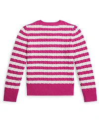 Polo Ralph Lauren Girls 2T-6X Striped Mini-Cable Cardigan