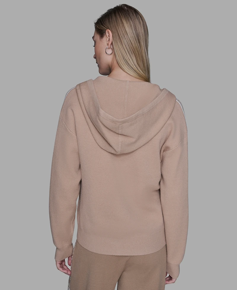 Karl Lagerfeld Paris Petite Hooded Zip-Front Sweatshirt