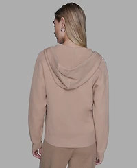 Karl Lagerfeld Paris Petite Hooded Zip-Front Sweatshirt