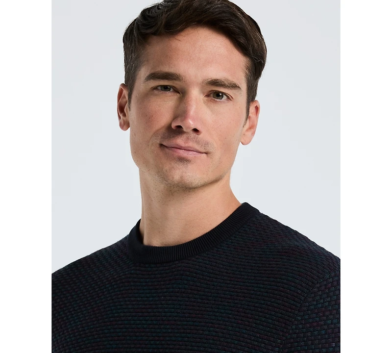 Perry Ellis Men's Space Dye Texture Crewneck Sweater