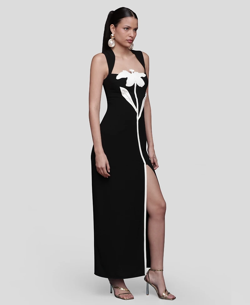 Avec Les Filles Women's Floral Applique Maxi Dress