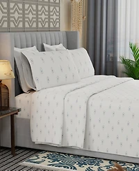 Color Sense Brushed Cool Crisp Printed Cotton 4-Pc. Sheet Set, Full