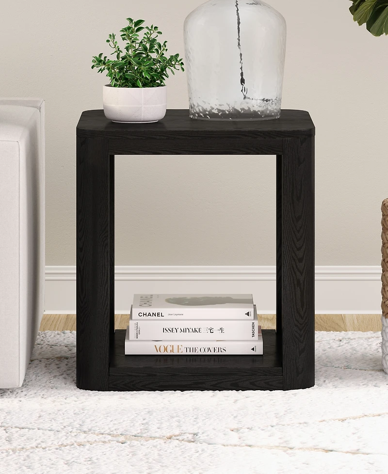 Hudson & Canal Kellan 20" Wood Wide Square Side Table