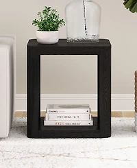 Hudson & Canal Kellan 20" Wood Wide Square Side Table