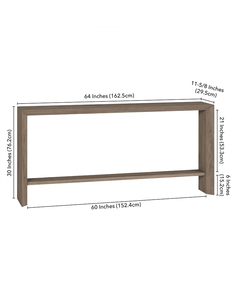 Hudson & Canal Osman 64" Wood Wide Rectangular Console Table