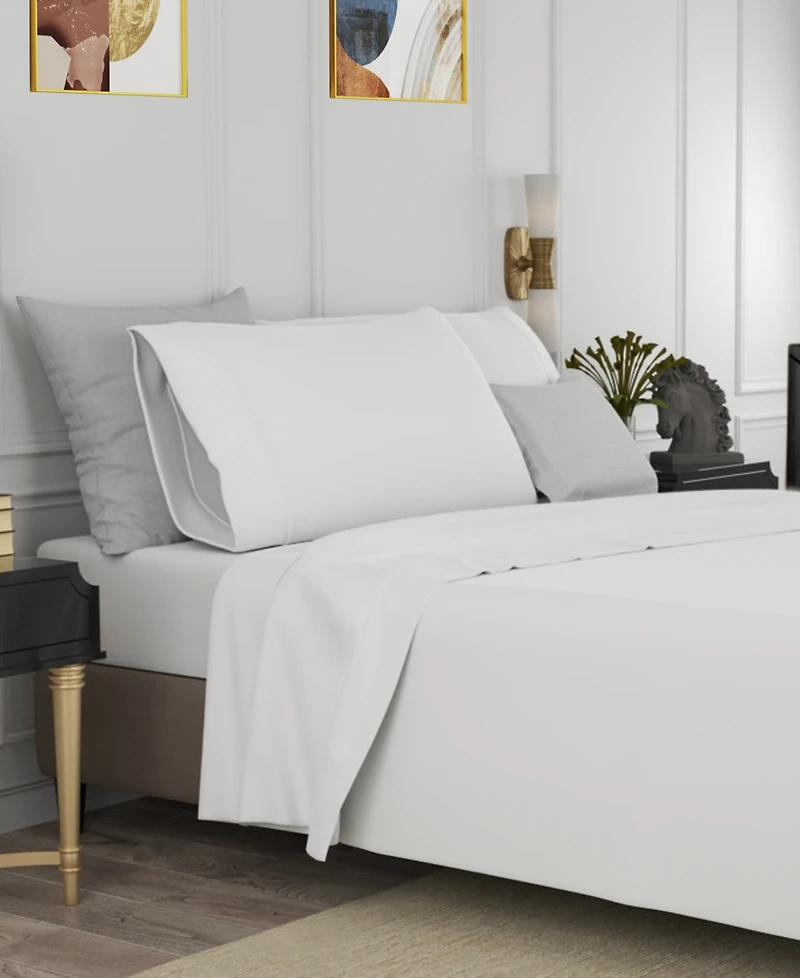 Color Sense Brushed Cool Crisp Solid Cotton 3-Pc. Sheet Set, Twin Xl