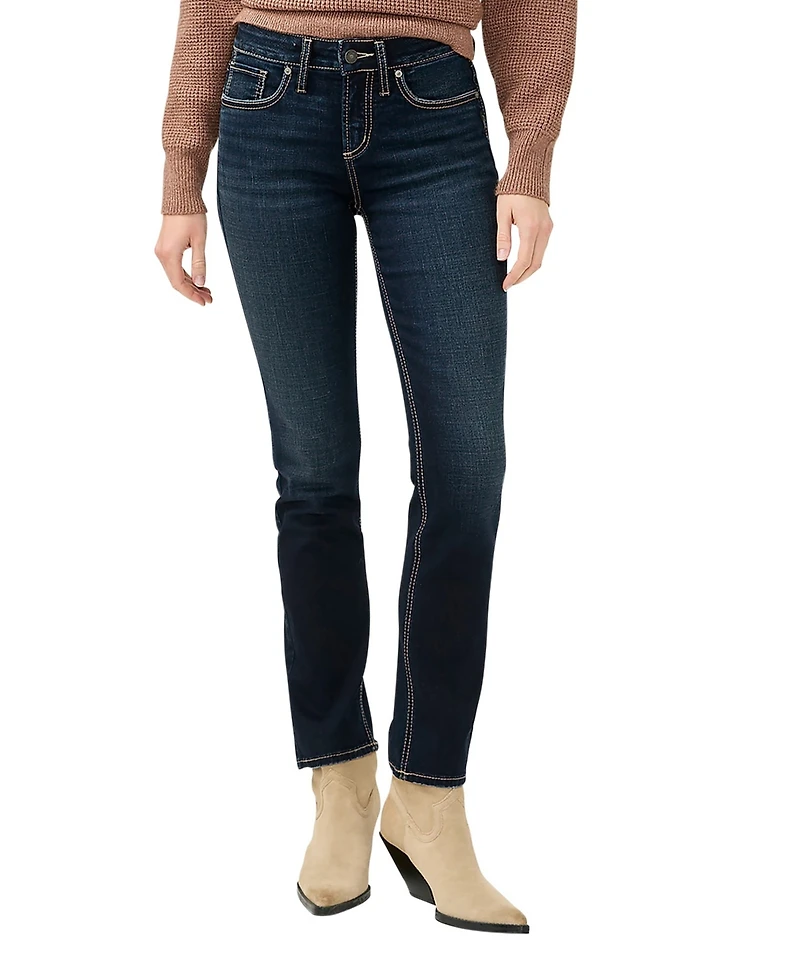 Silver Jeans Co. Women's Suki Mid Rise Curvy Fit Straight
