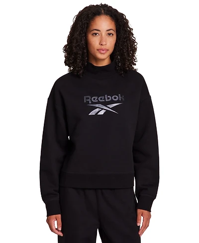 Reebok Women's Medium Vector Mock Neck Sweatshirt