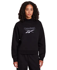 Reebok Women's Medium Vector Mock Neck Sweatshirt