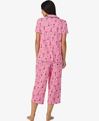 Cuddl Duds Women's Short Sleeve Notch Collar Pj Set