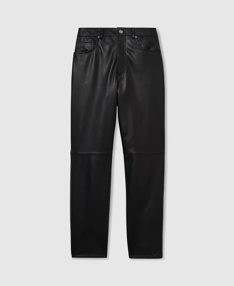 Reiss Women's Leather Slim-Leg Pants