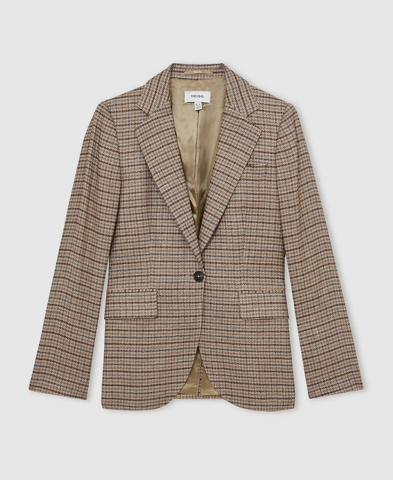 Reiss Women's River Check Single-Breasted Blazer