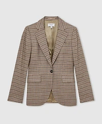Reiss Women's River Check Single-Breasted Blazer