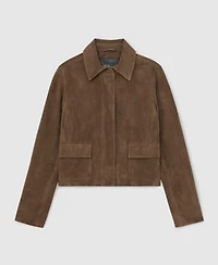 Reiss Women's Drew Cropped Suede Jacket