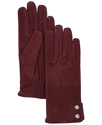 Lauren Ralph Suede Crest Button Glove