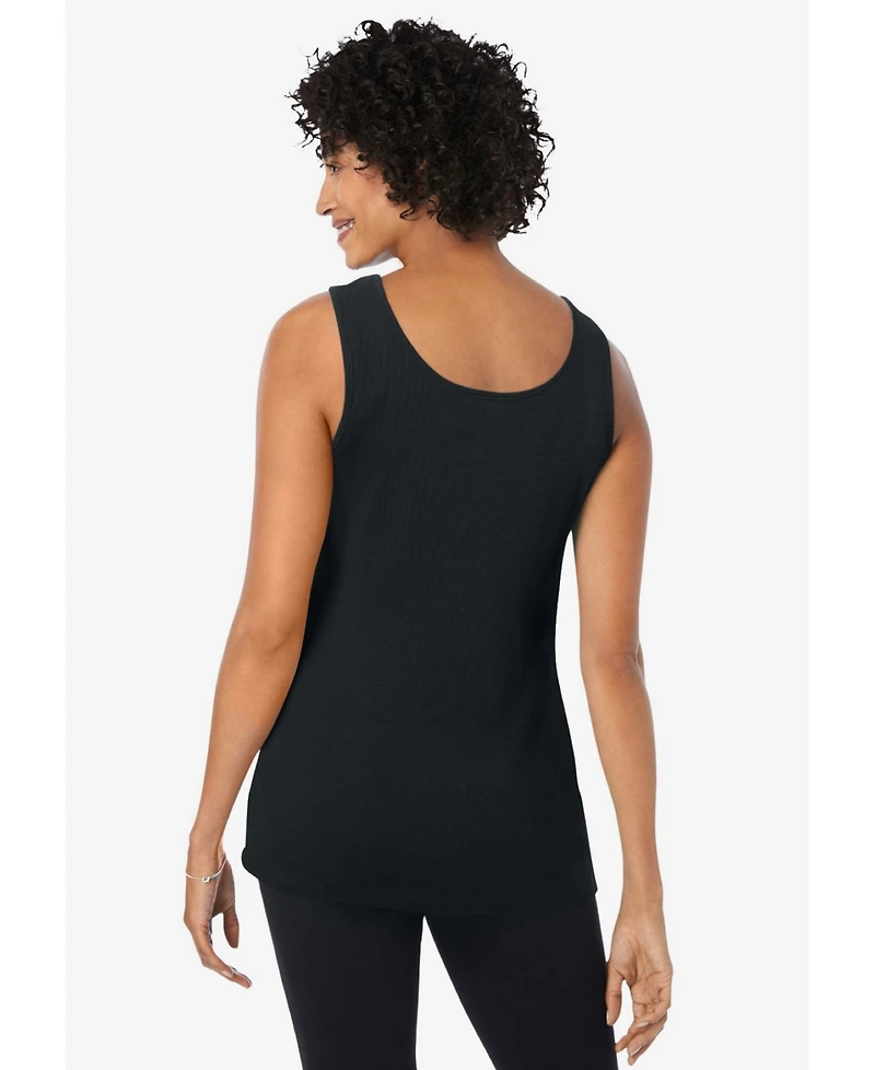 Woman Within Plus Rib Knit Tank