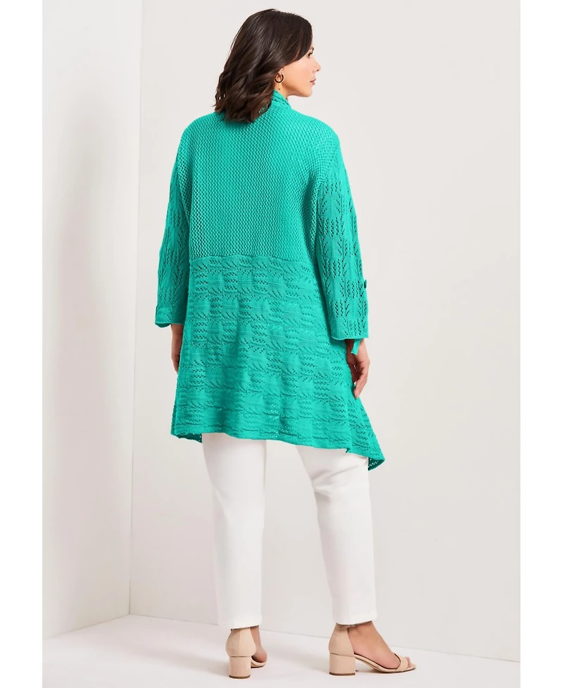 Avenue Women's Pointelle Sweater Cardigan