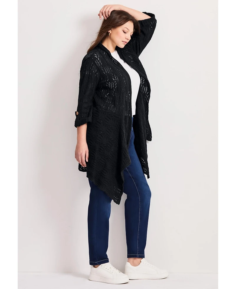 Avenue Women's Pointelle Sweater Cardigan