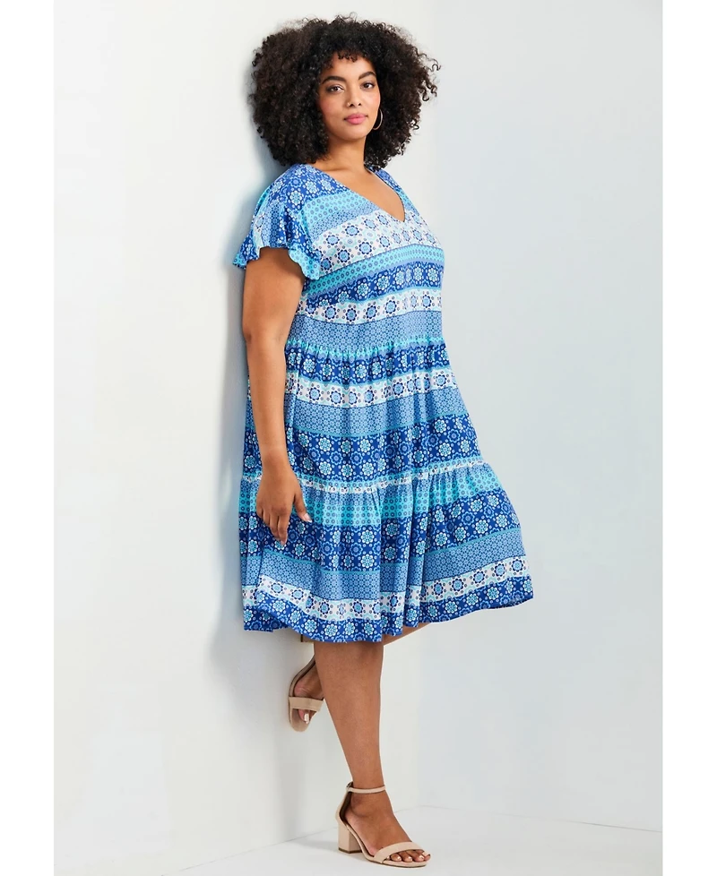 Avenue Plus Unwind Tiers Women's Dress