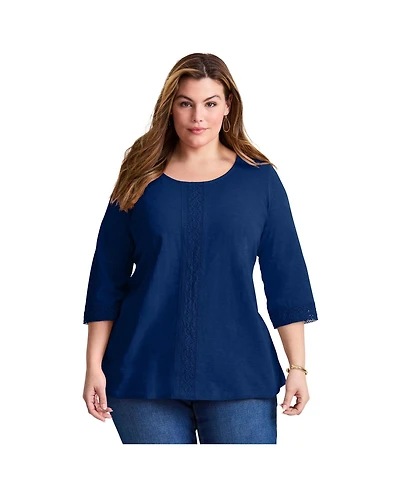 Avenue Women's Crochet Trim Tunic