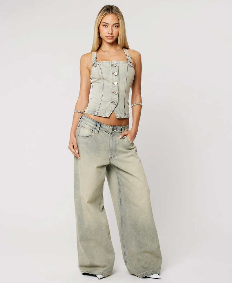 Abrand Women's Sleeveless Square Neck Top