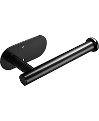 Adhesive Paper Holder - Self Adhesive Black Comfort Room Paper Roll Holder Wall Mount for Bathroom and Kitchen, Sus-304 Stainless Steel