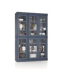 Palace Imports 100% Solid Wood 48.5" Pantry China Cabinet with Clear Glass Doors & Adjustable Shelves