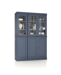 Palace Imports 100% Solid Wood 48.5" Pantry China Cabinet with Raised Panel, Clear Glass Doors & Adjustable Shelves