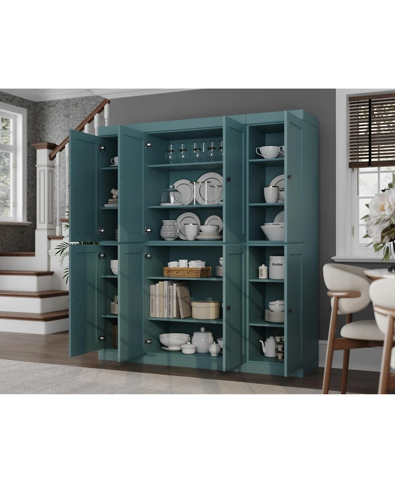 Palace Imports 100% Solid Wood 65" Pantry Cabinet with Shaker Doors & Adjustable Shelves