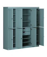 Palace Imports 100% Solid Wood 65" Pantry Cabinet with Shaker Doors, 2-Drawers & Adjustable Shelves