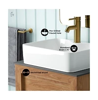 Swiss Madison24" Reclaimed Wood Vanity, Slate Countertop and Single Hole Vessel Sink