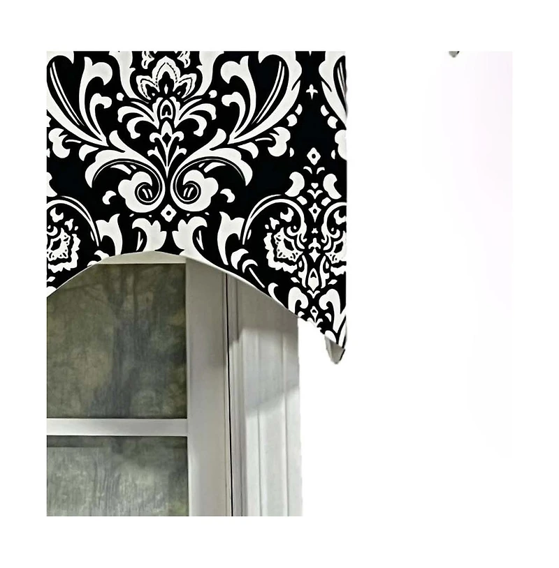 Rlf Home Ozbourne Cornice Syel 3" Rod Pocket Valance 50" x 17" Black by Rlf Home
