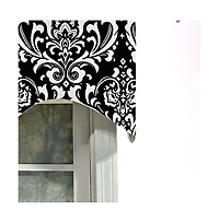 Rlf Home Ozbourne Cornice Syel 3" Rod Pocket Valance 50" x 17" Black by Rlf Home