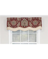 Rlf Home Wakeshire Glory Valance Indigo. 3" Rod Pocket, Layered, Trimmed. 50"W X 16"L