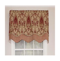 Rlf Home Chenille Fabric with Damask Motive Paisley Dream Glory Valance 3" Rod Pocket 50" x 16" Claret