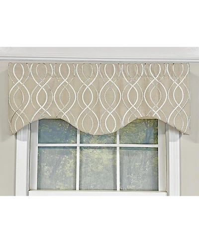 Fast Driver Cornice 3" Rod Pocket Window Valance 50" x 17" Pearl by Rlf Home