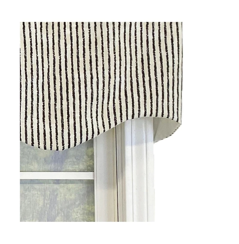 Rlf Home Duval Regal Valance Black. 3" Rod Pocket 50"W x 17"L