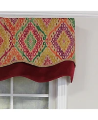 Rlf Home Icicles Trimmed Glory 100% Cotton with Fully Lined 3" Rod Pocket Valnance for Windows 50" x 16" Multi